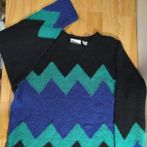 Vintage OS International Zig Zag Knit Crewneck Sweater
